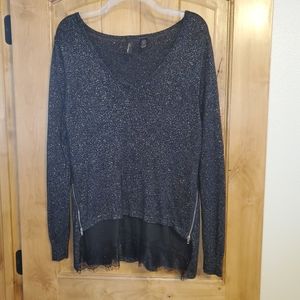 Black with silver sparkle light weight sweater